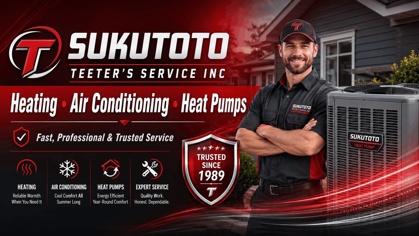 Banner layanan heating dan cooling Teeter's Service Inc SUKUTOTO